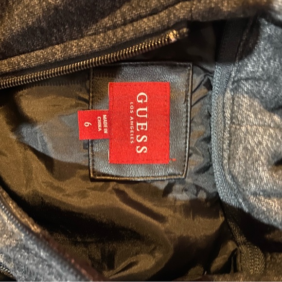 Guess Kids hooded faux leather jacket, size 6 - Picture 3 of 3